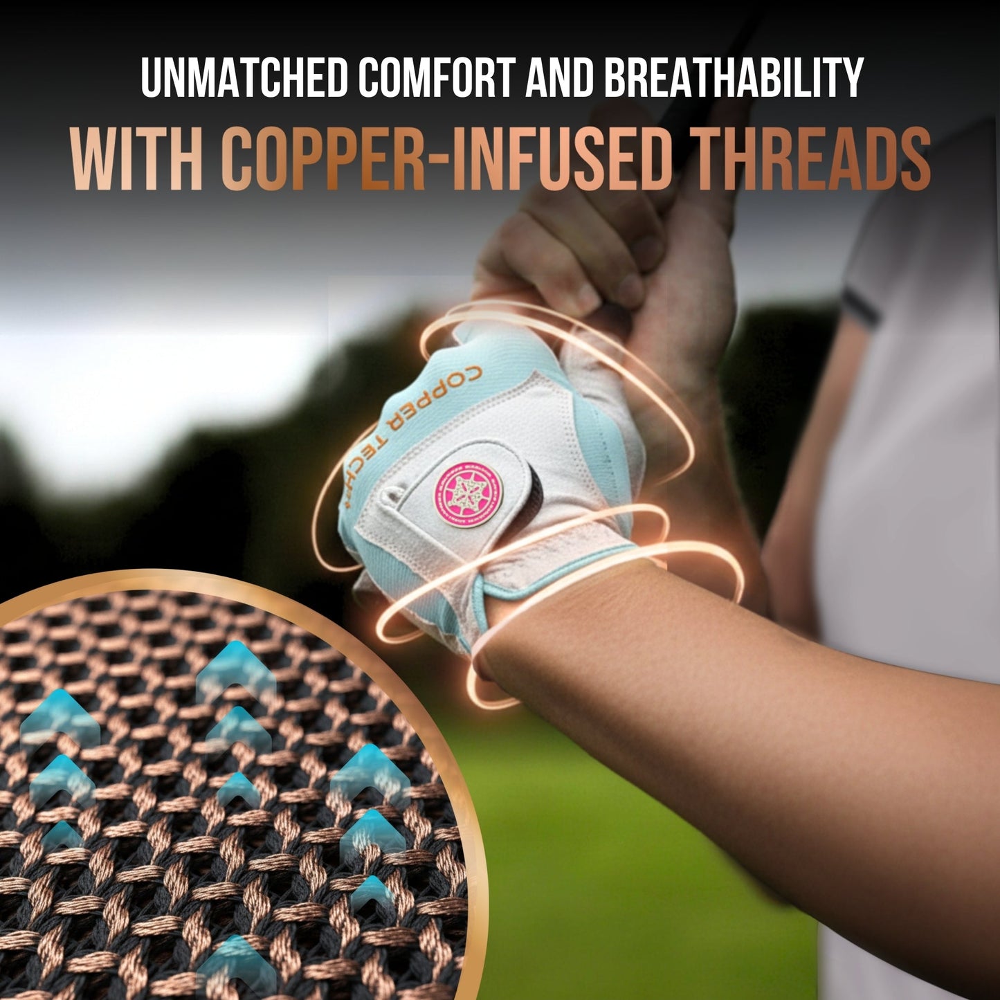 Copper Tech Plus Women's Golf Gloves [Worn on Right Hand]