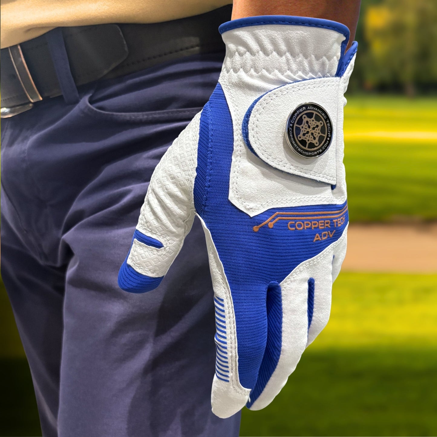 Copper Advanced Tech 2.0 Men's Golf Gloves [Worn on Left Hand]