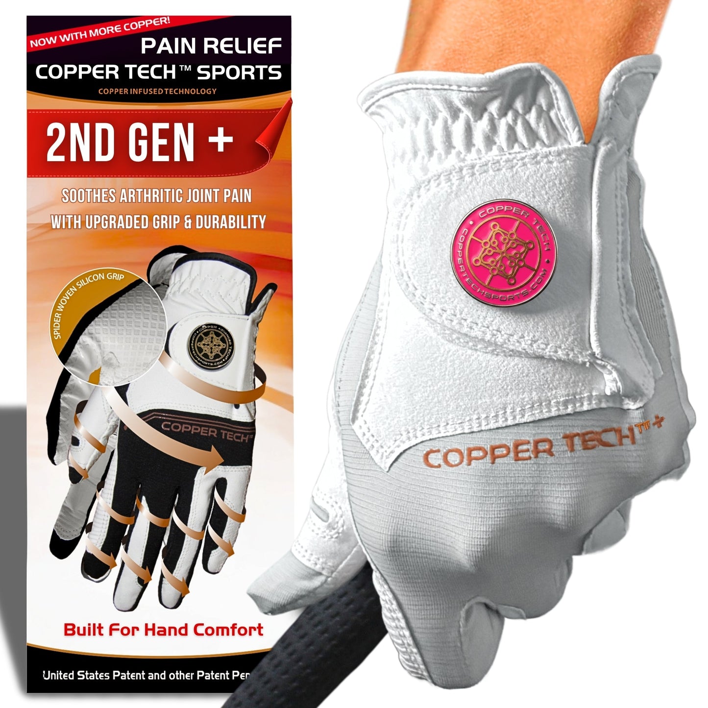 Copper Tech Plus Women's Golf Gloves [Worn on Left Hand]