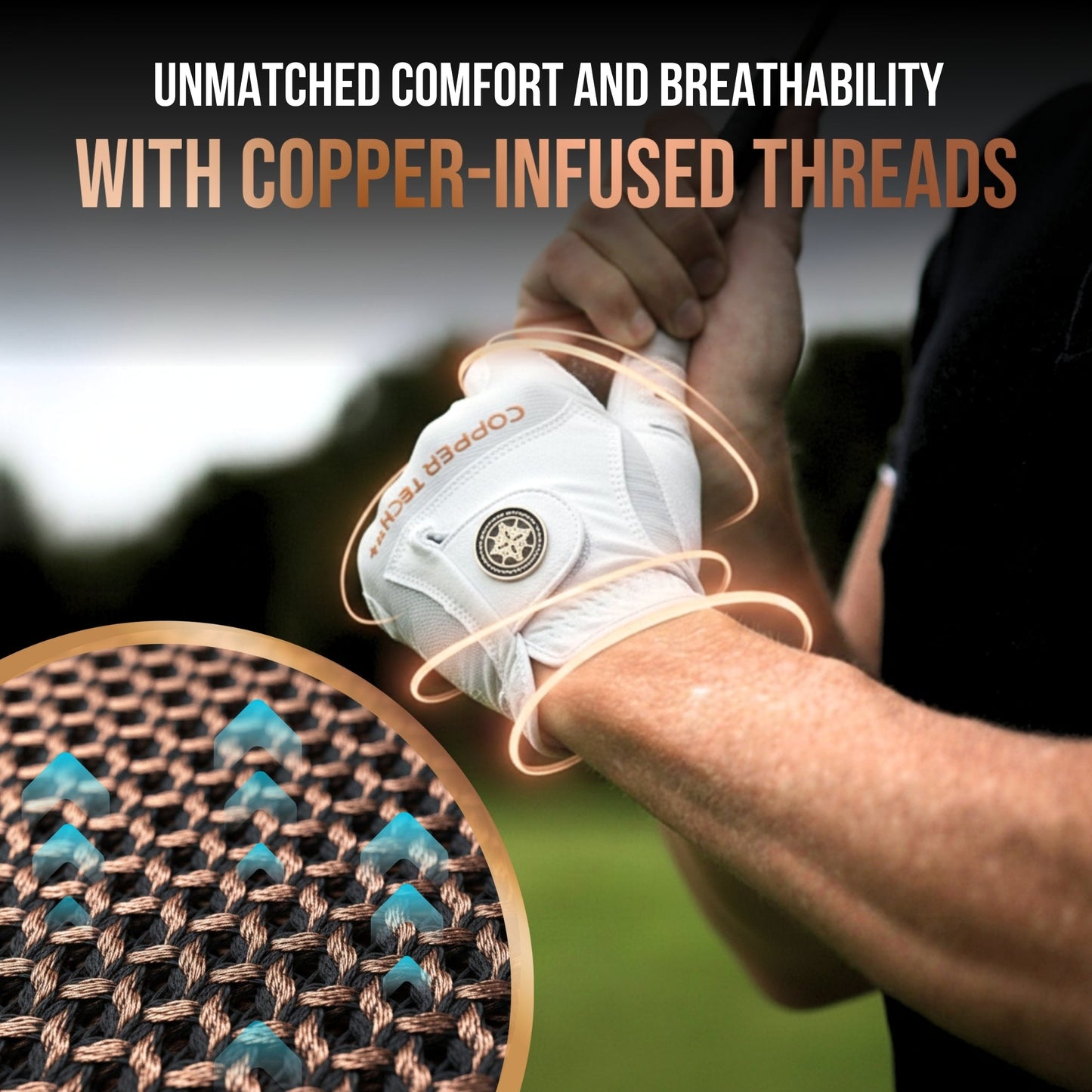 Copper Tech Plus Men's Golf Gloves [Worn on Right Hand]