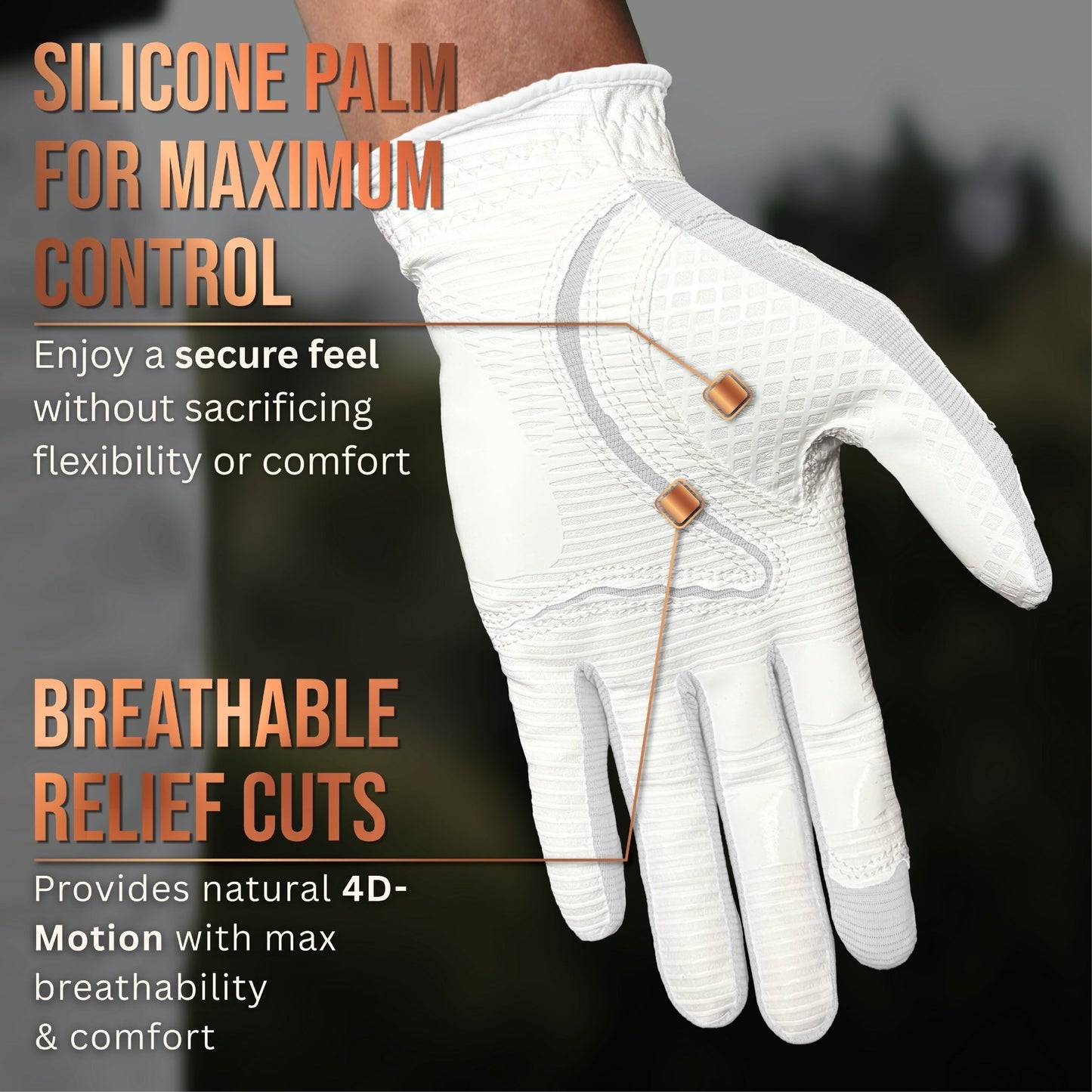 Copper Tech Plus Women's Golf Gloves [Worn on Right Hand]