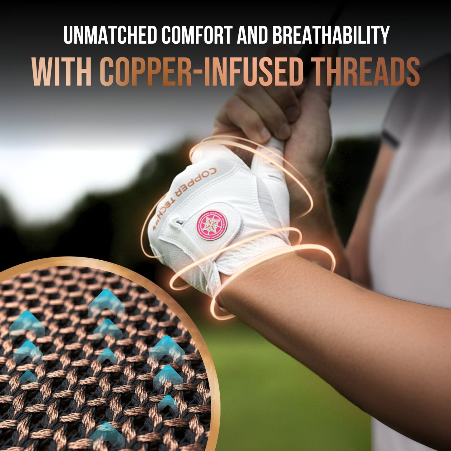 Copper Tech Plus Women's Golf Gloves [Worn on Right Hand]