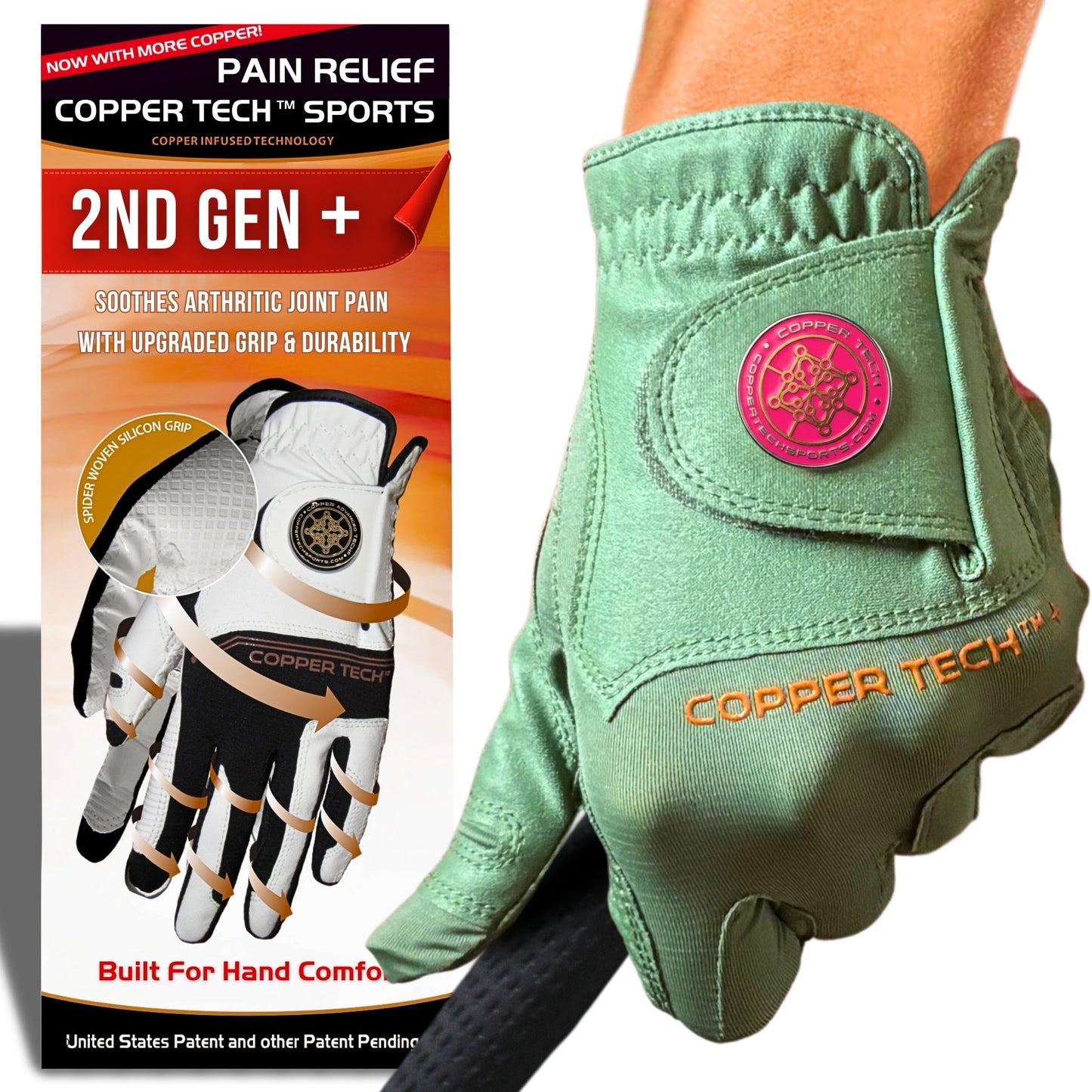 Copper Tech Plus Women's Golf Gloves [Worn on Right Hand]