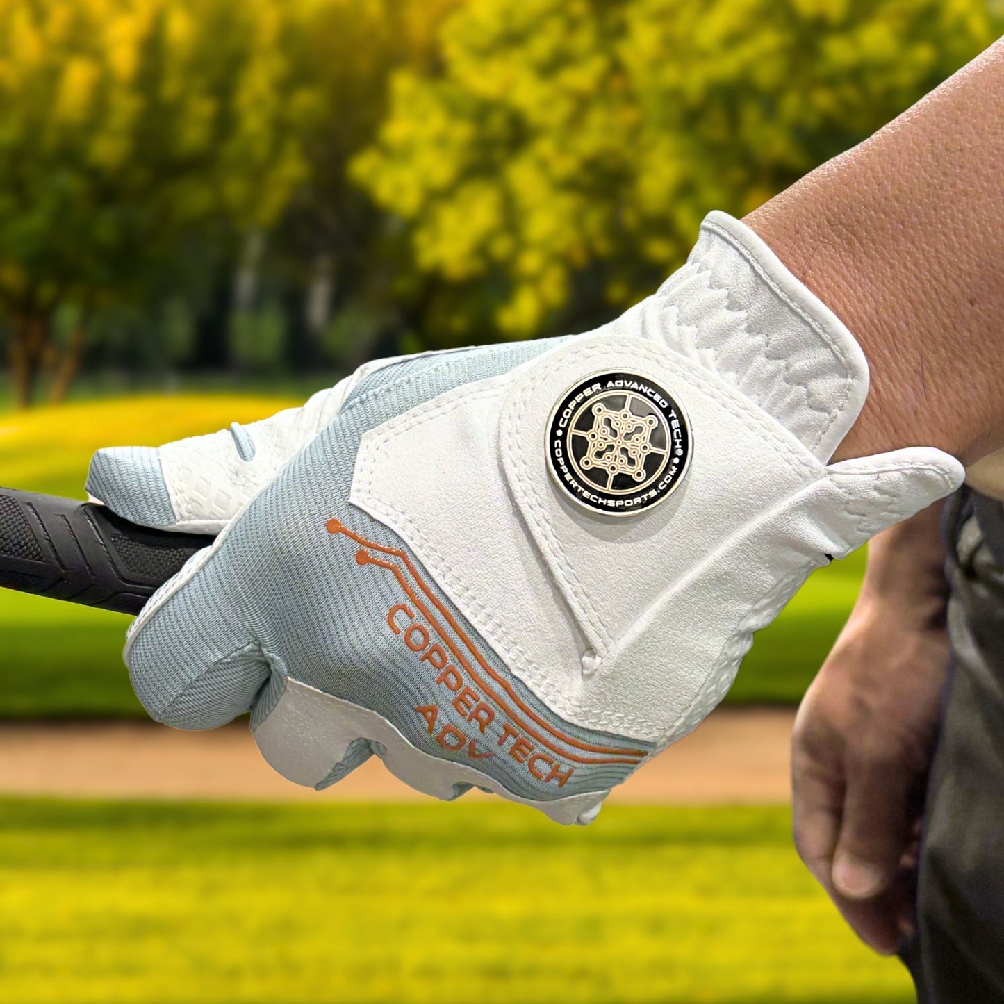 Copper Advanced Tech 2.0 Men's Golf Gloves [Worn on Right Hand]