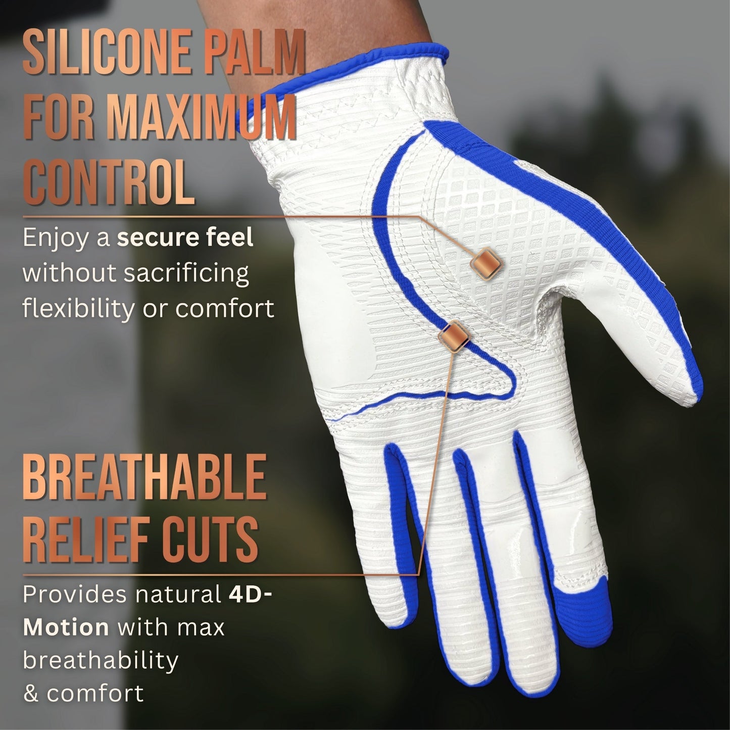 Copper Tech Plus Women's Golf Gloves [Worn on Left Hand]