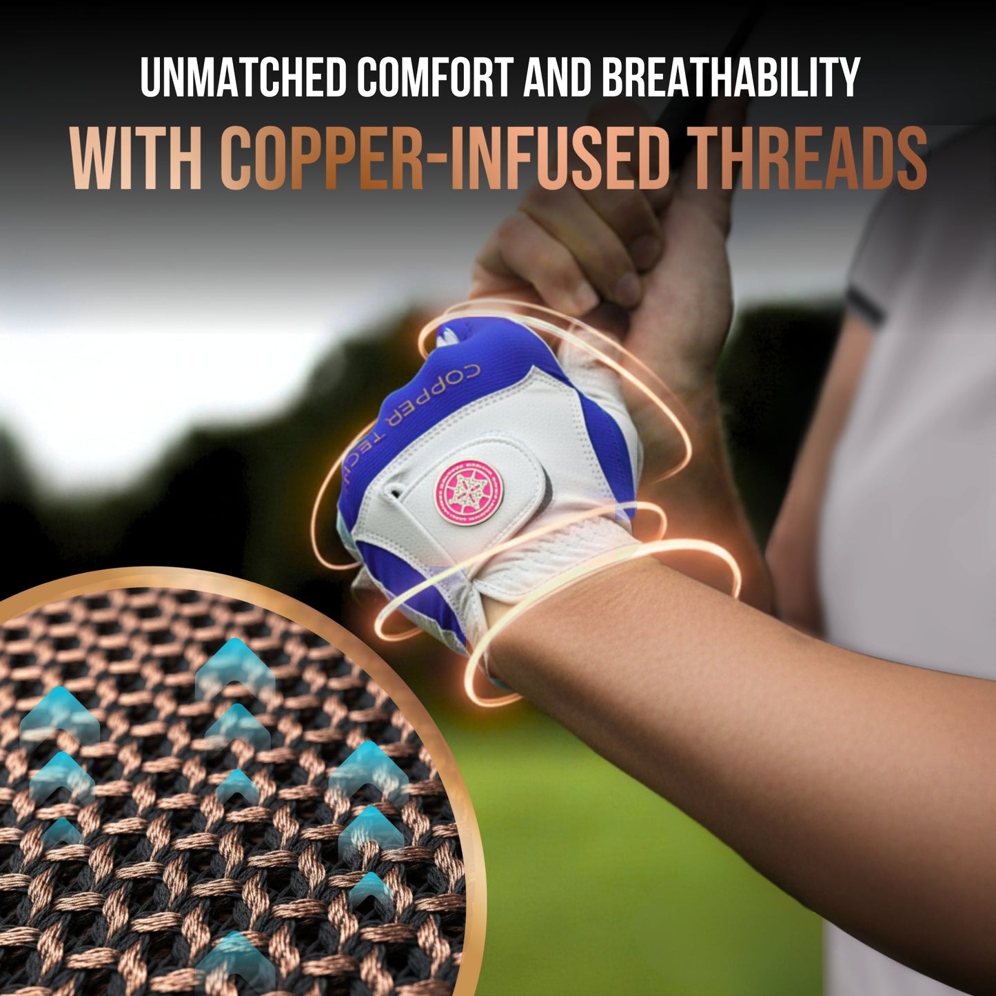Copper Tech Plus Women's Golf Gloves [Worn on Right Hand]