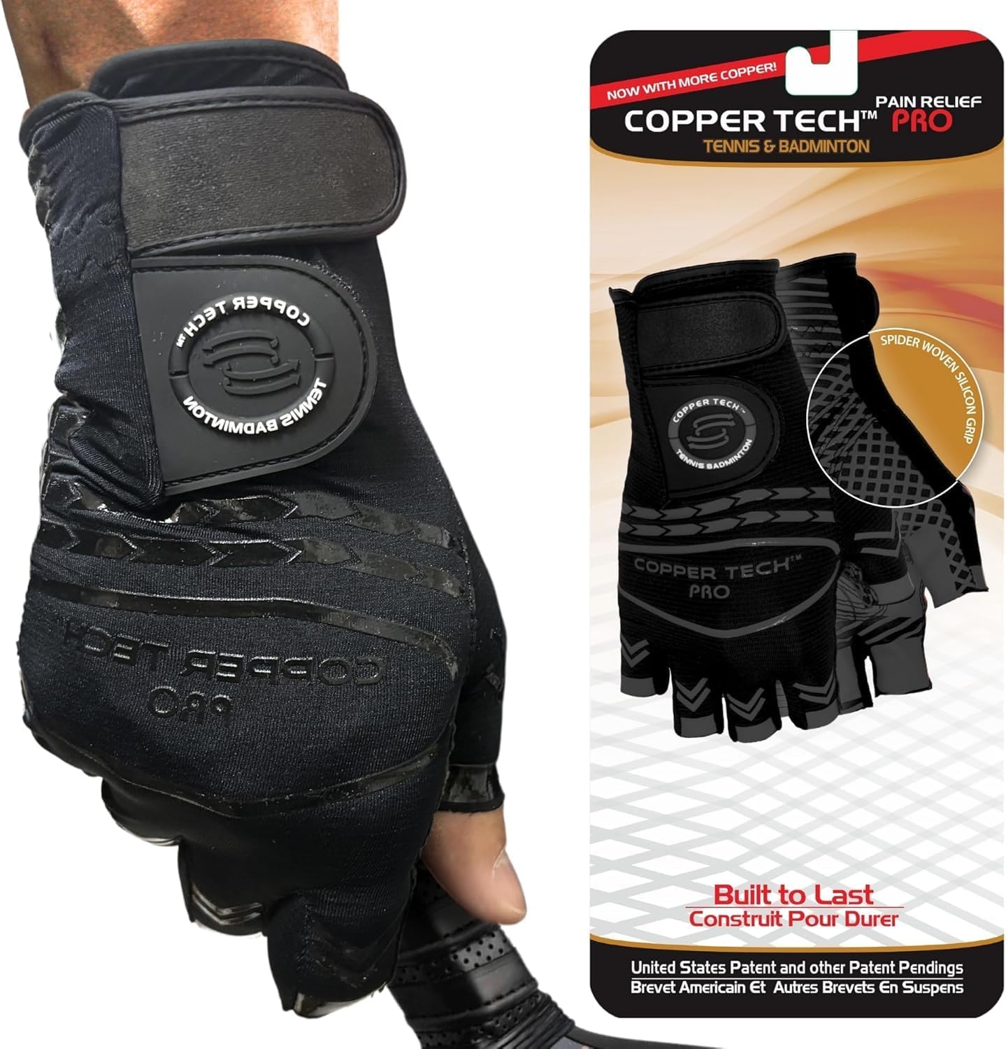 Copper Tech Pro Pickleball Gloves for Men & Women | Advanced Joint Support with Copper Compression | Built with AAA Synthetic Leather Tennis, Badminton, & Racquetball Glove