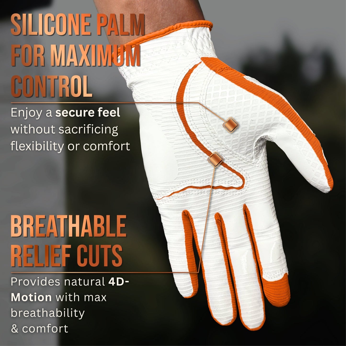 Copper Tech Plus Men's Golf Gloves [Worn on Right Hand]