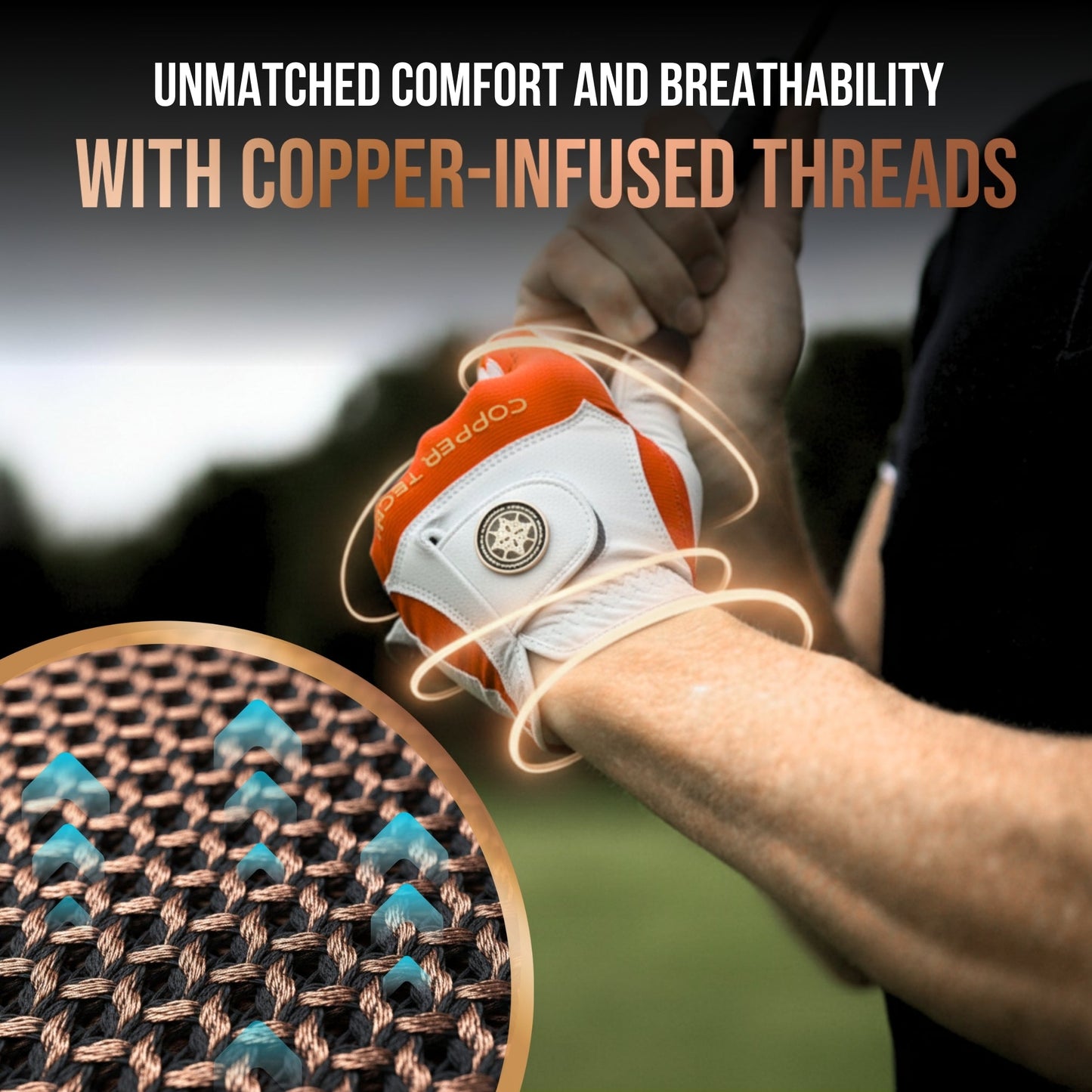 Copper Tech Plus Men's Golf Gloves [Worn on Left Hand]