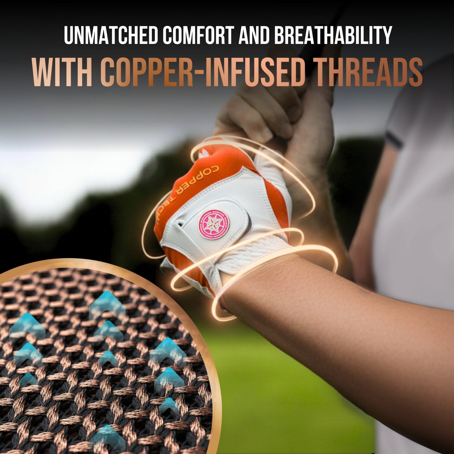 Copper Tech Plus Women's Golf Gloves [Worn on Right Hand]