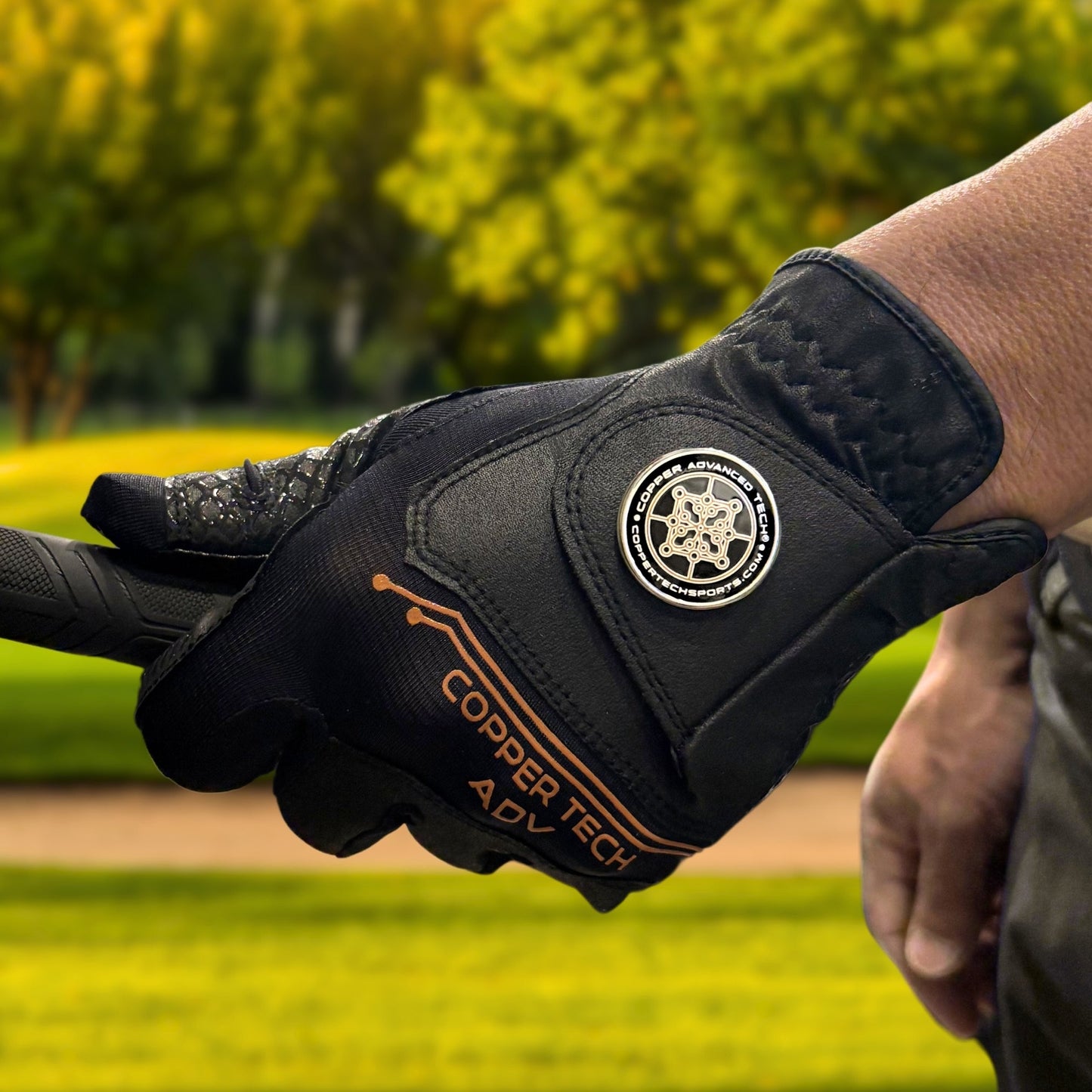 Copper Advanced Tech 2.0 Men's Golf Gloves [Worn on Left Hand]