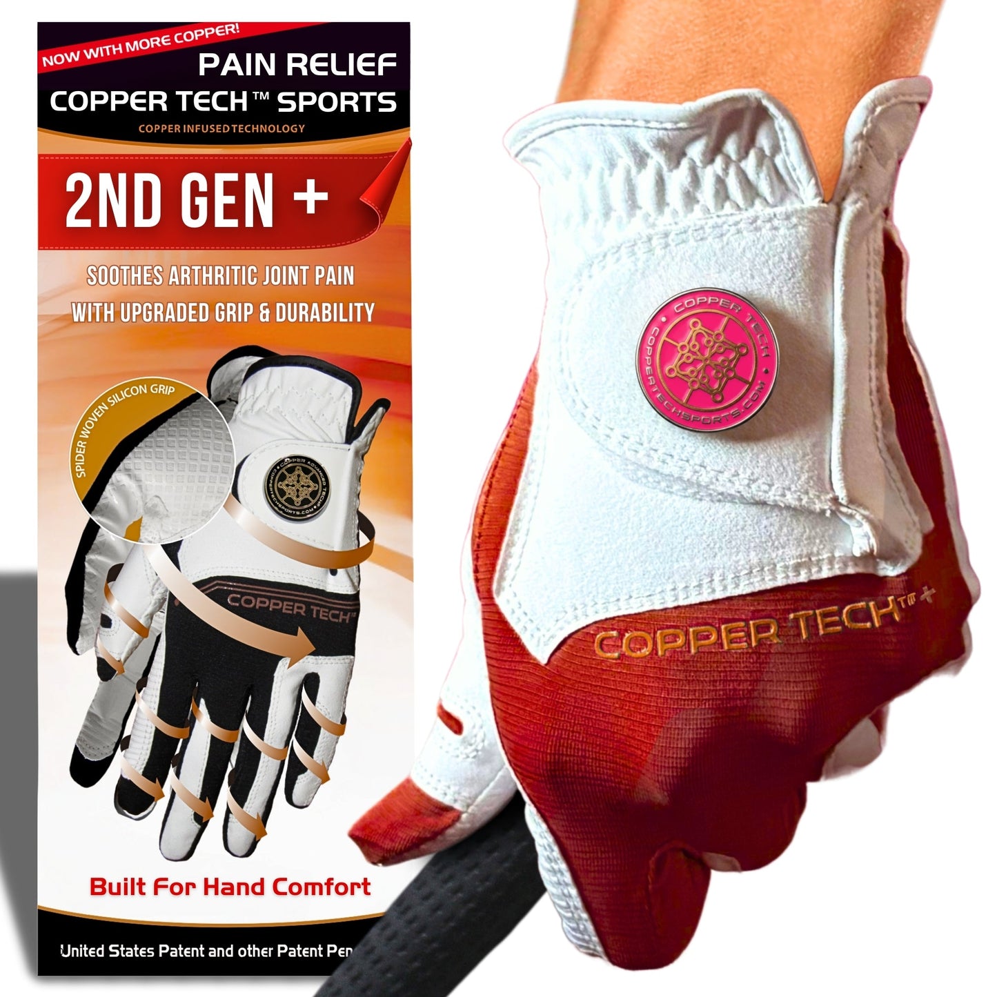 Copper Tech Plus Women's Golf Gloves [Worn on Left Hand]