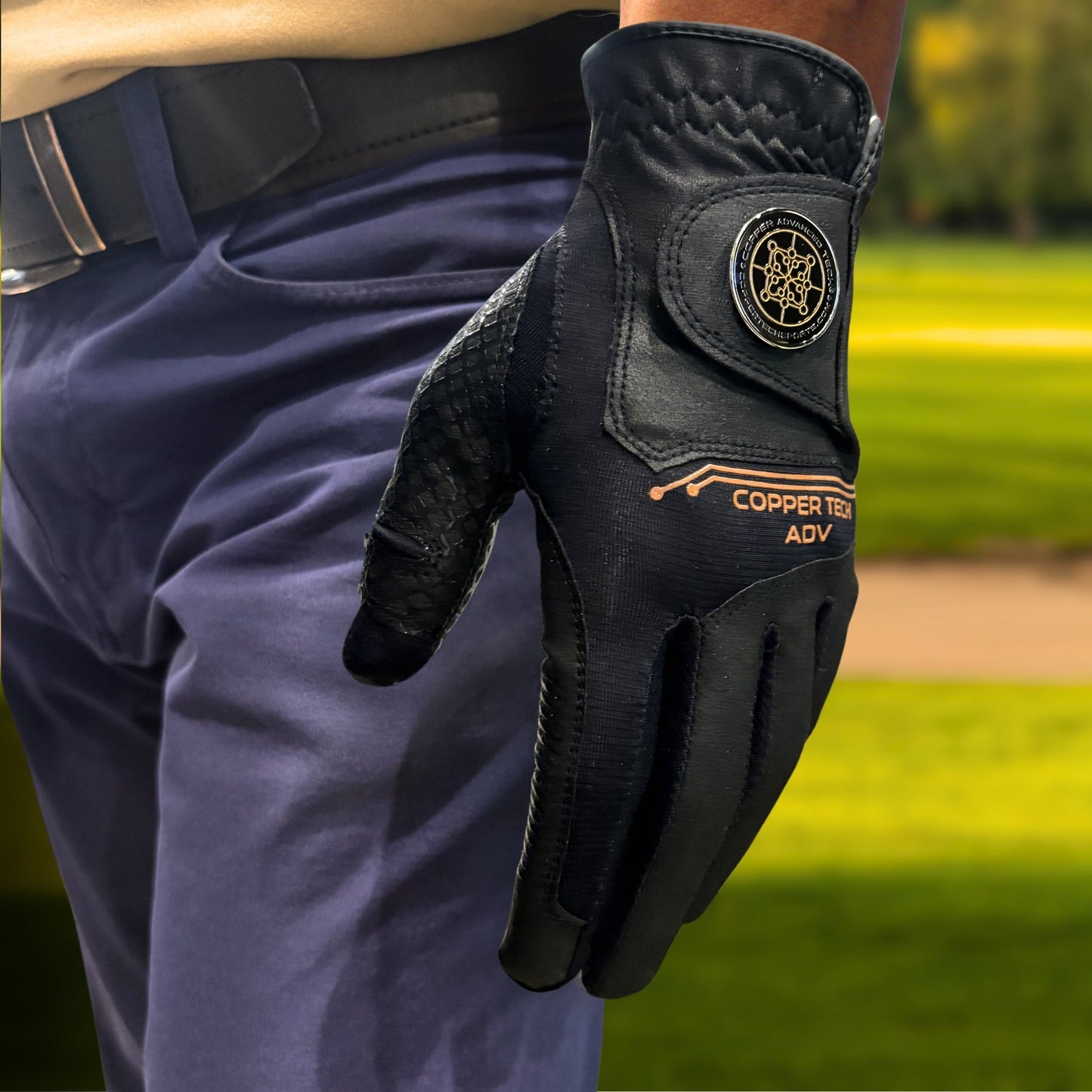 Copper Advanced Tech 2.0 Men's Golf Gloves [Worn on Left Hand]