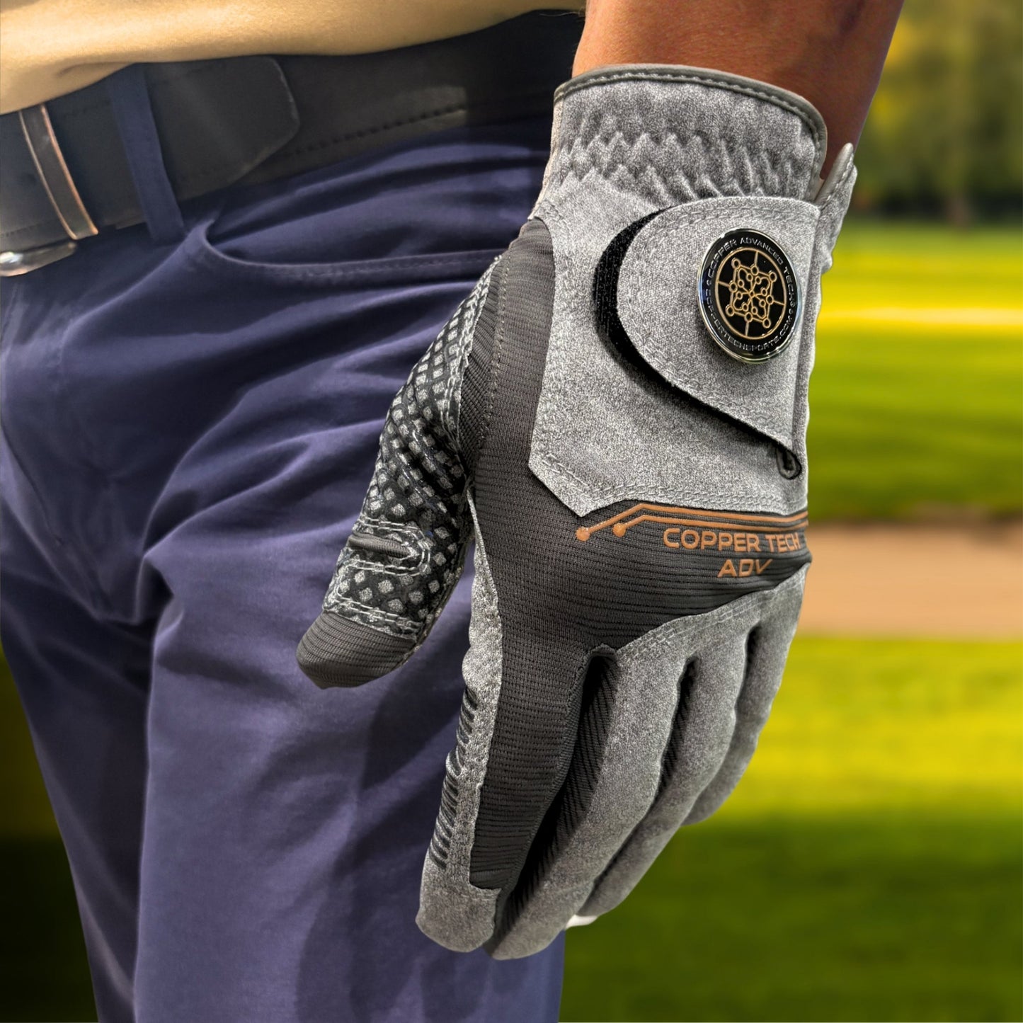 Copper Advanced Tech 2.0 Men's Golf Gloves [Worn on Right Hand]
