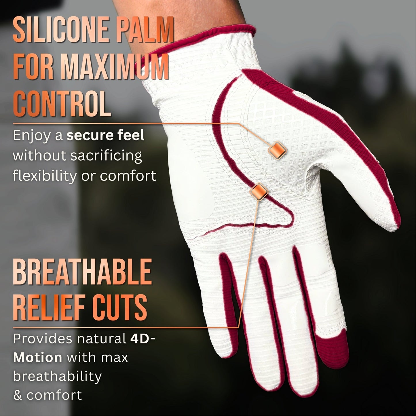 Copper Tech Plus Women's Golf Gloves [Worn on Left Hand]