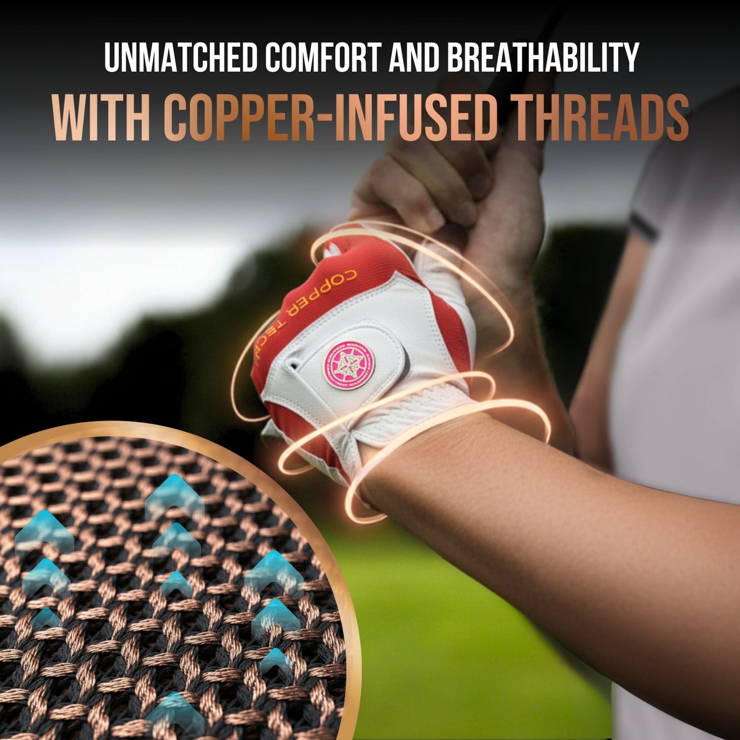 Copper Tech Plus Women's Golf Gloves [Worn on Left Hand]