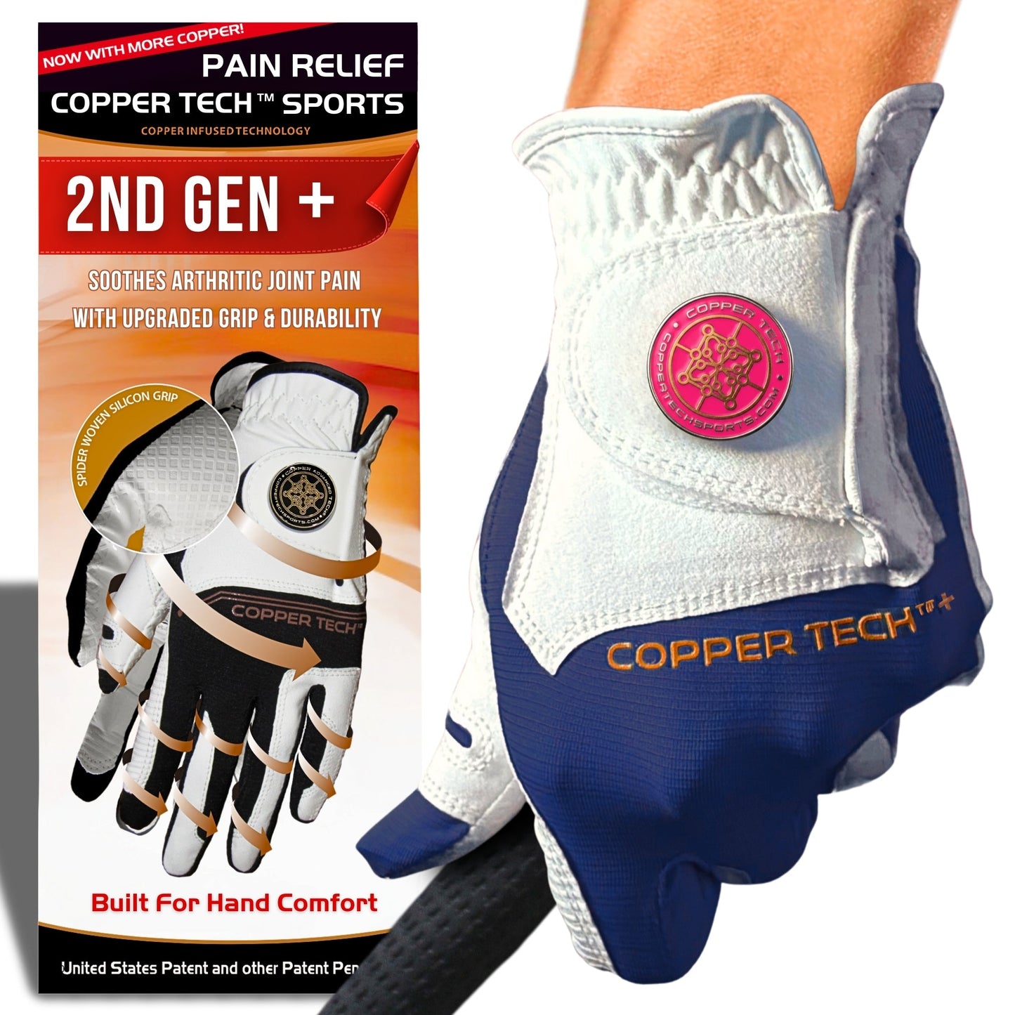 Copper Tech Plus Women's Golf Gloves [Worn on Left Hand]