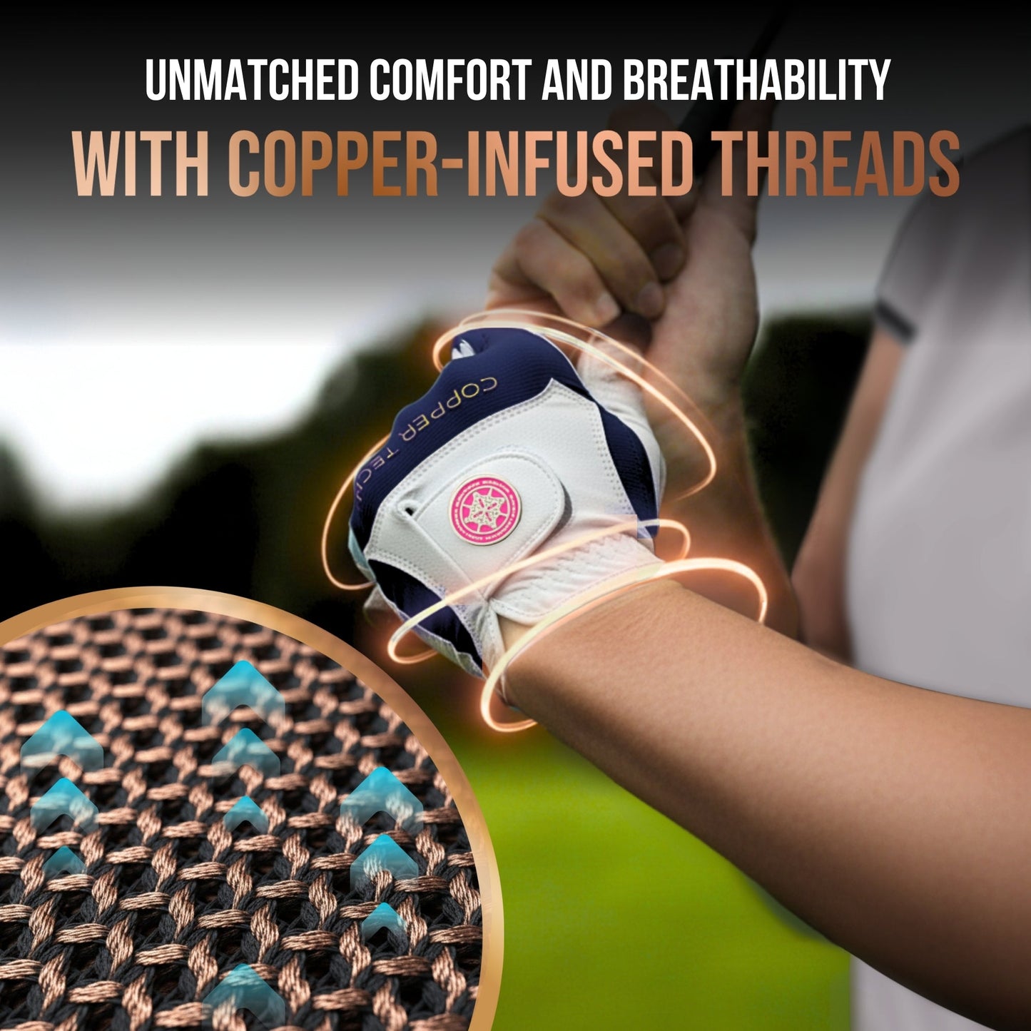 Copper Tech Plus Women's Golf Gloves [Worn on Left Hand]