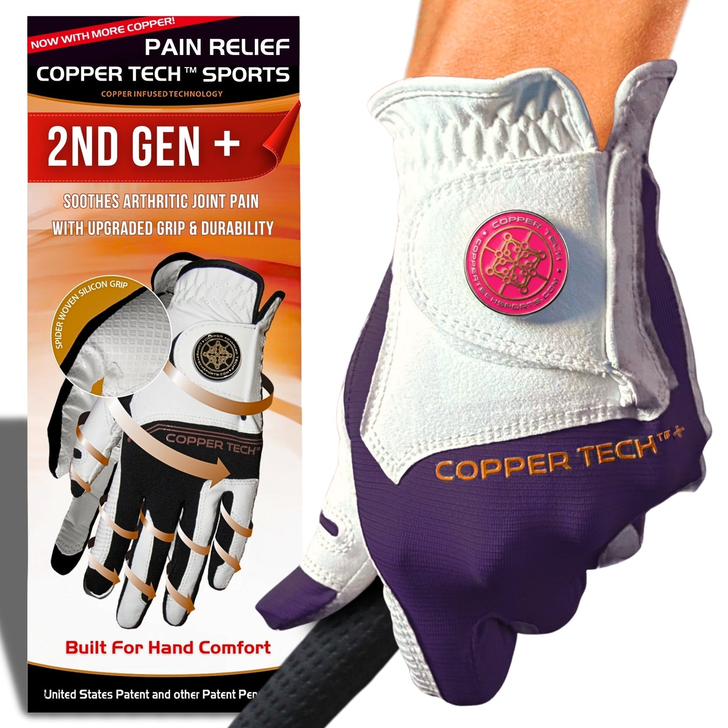 Copper Tech Plus Women's Golf Gloves [Worn on Left Hand]