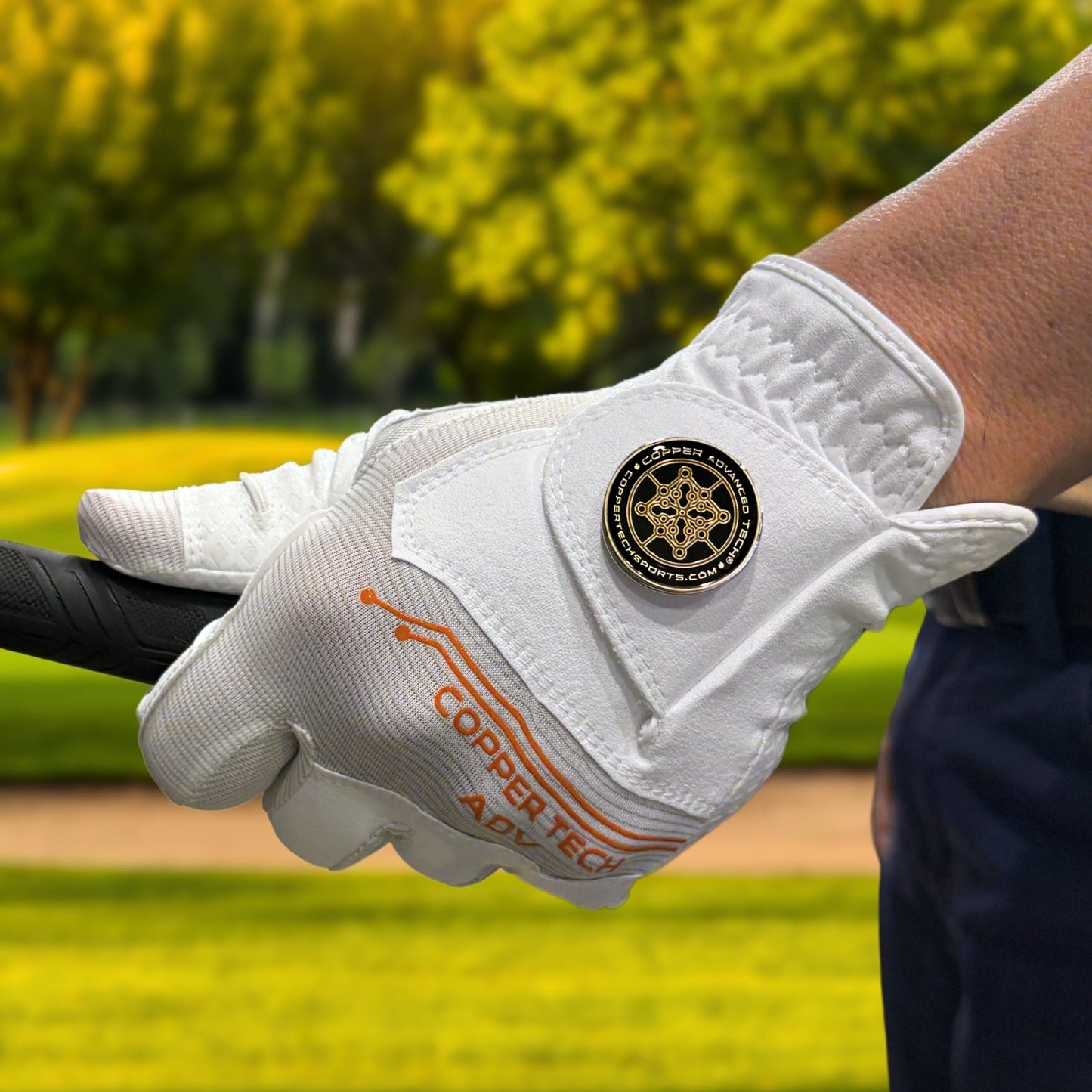 Copper Advanced Tech 2.0 Men's Golf Gloves [Worn on Right Hand]