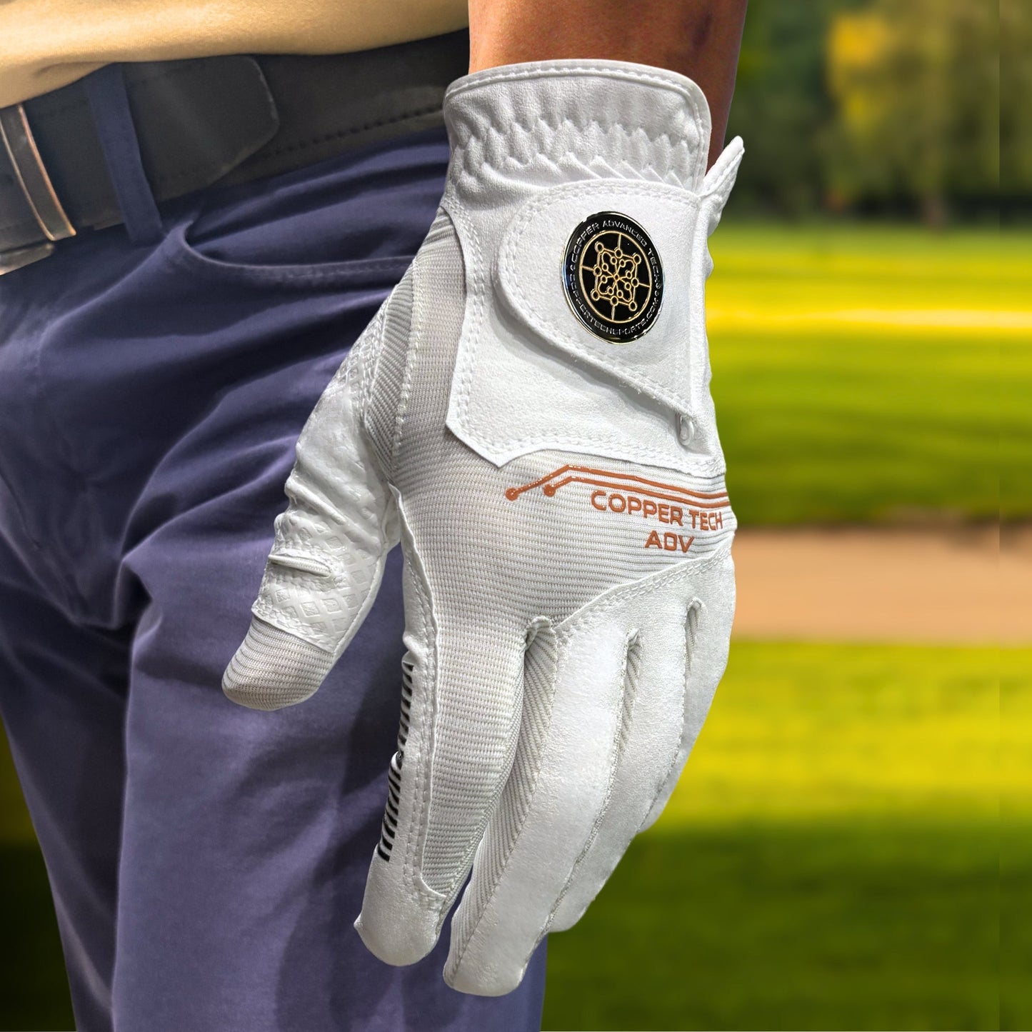 Copper Advanced Tech 2.0 Men's Golf Gloves [Worn on Right Hand]