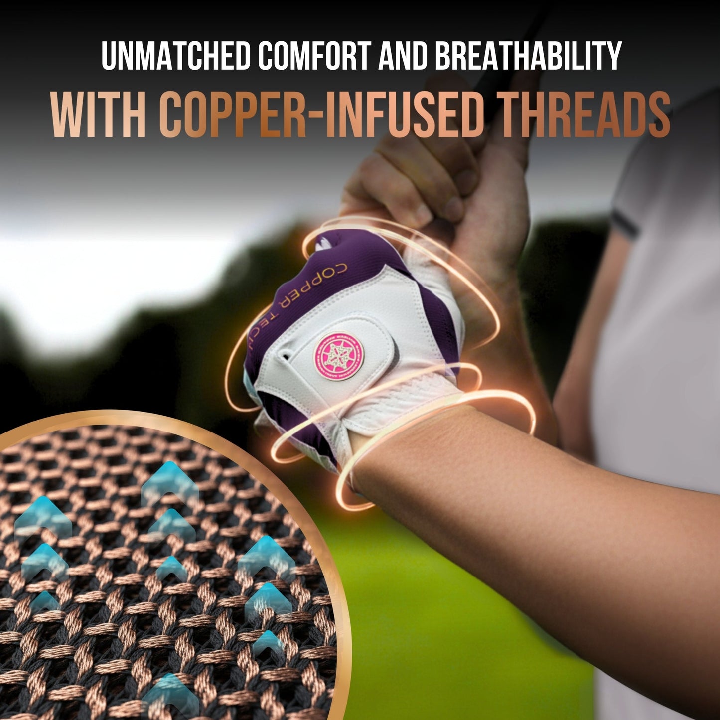 Copper Tech Plus Women's Golf Gloves [Worn on Left Hand]