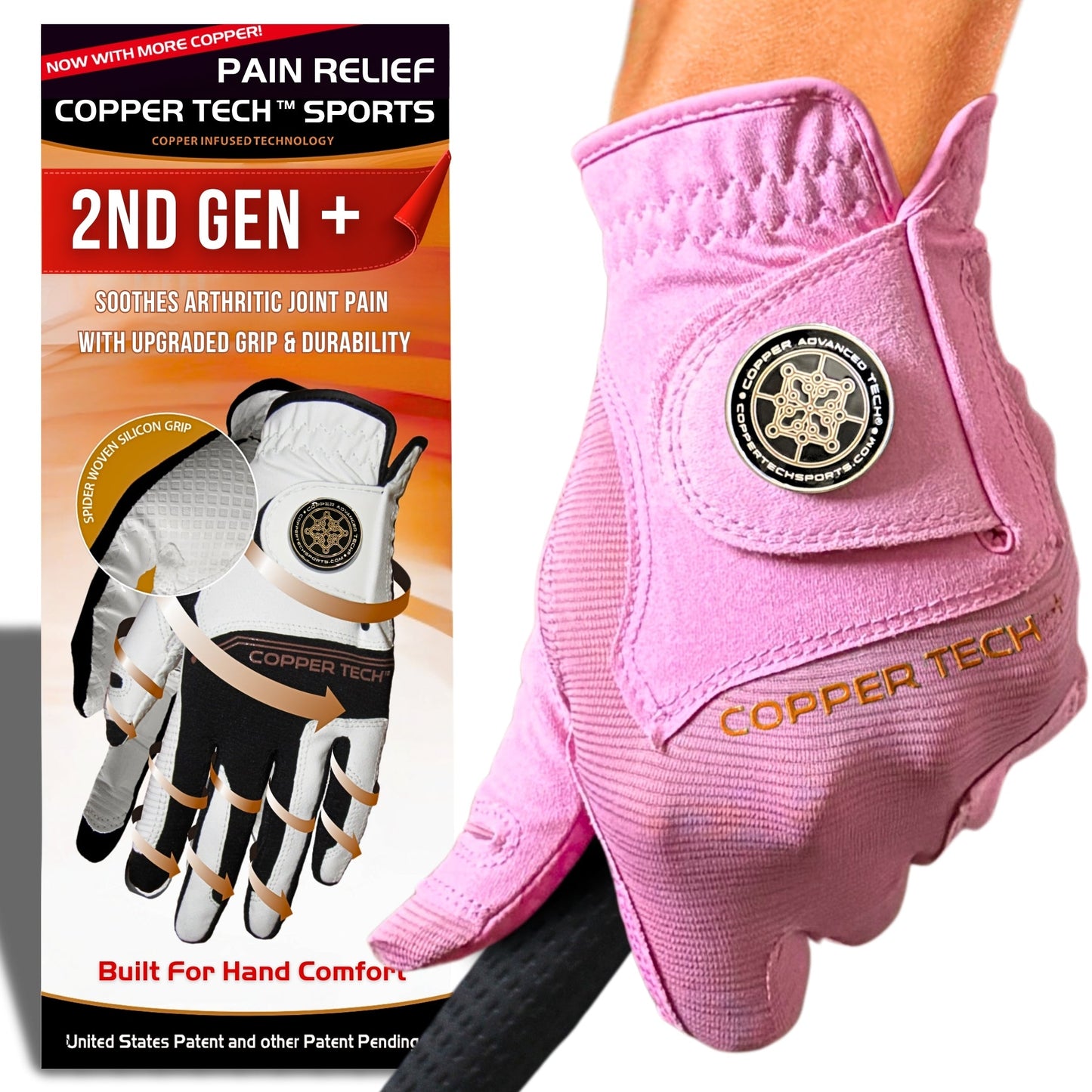 Copper Tech Plus Women's Golf Gloves [Worn on Left Hand]