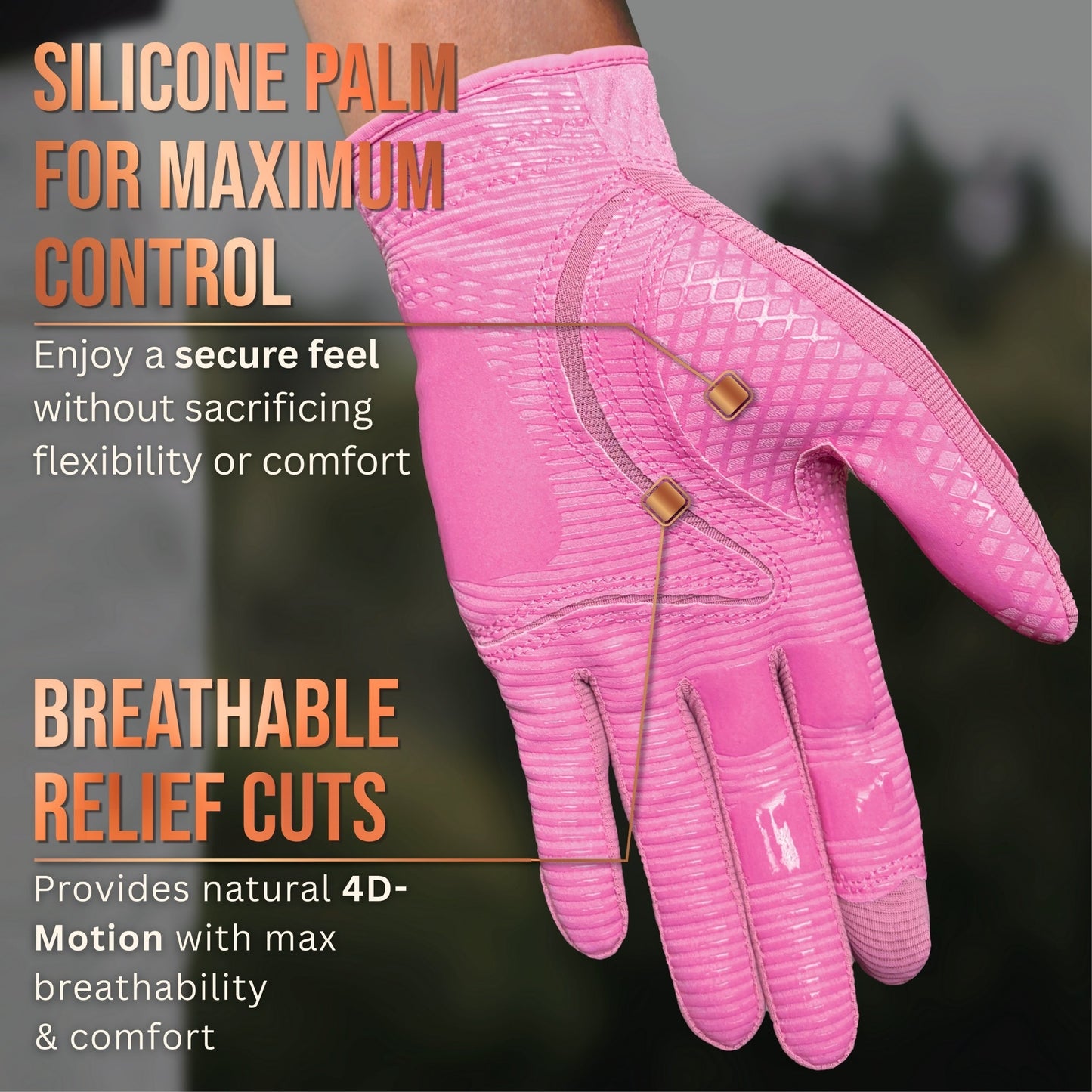 Copper Tech Plus Women's Golf Gloves [Worn on Left Hand]