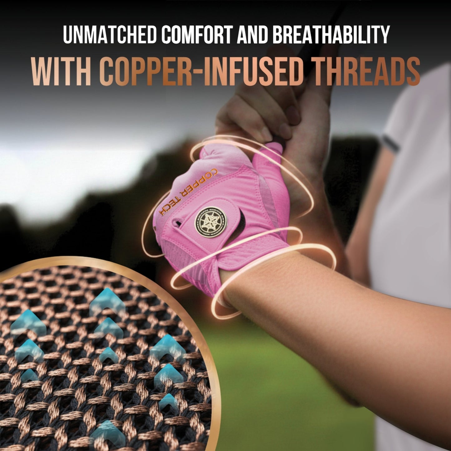 Copper Tech Plus Women's Golf Gloves [Worn on Left Hand]