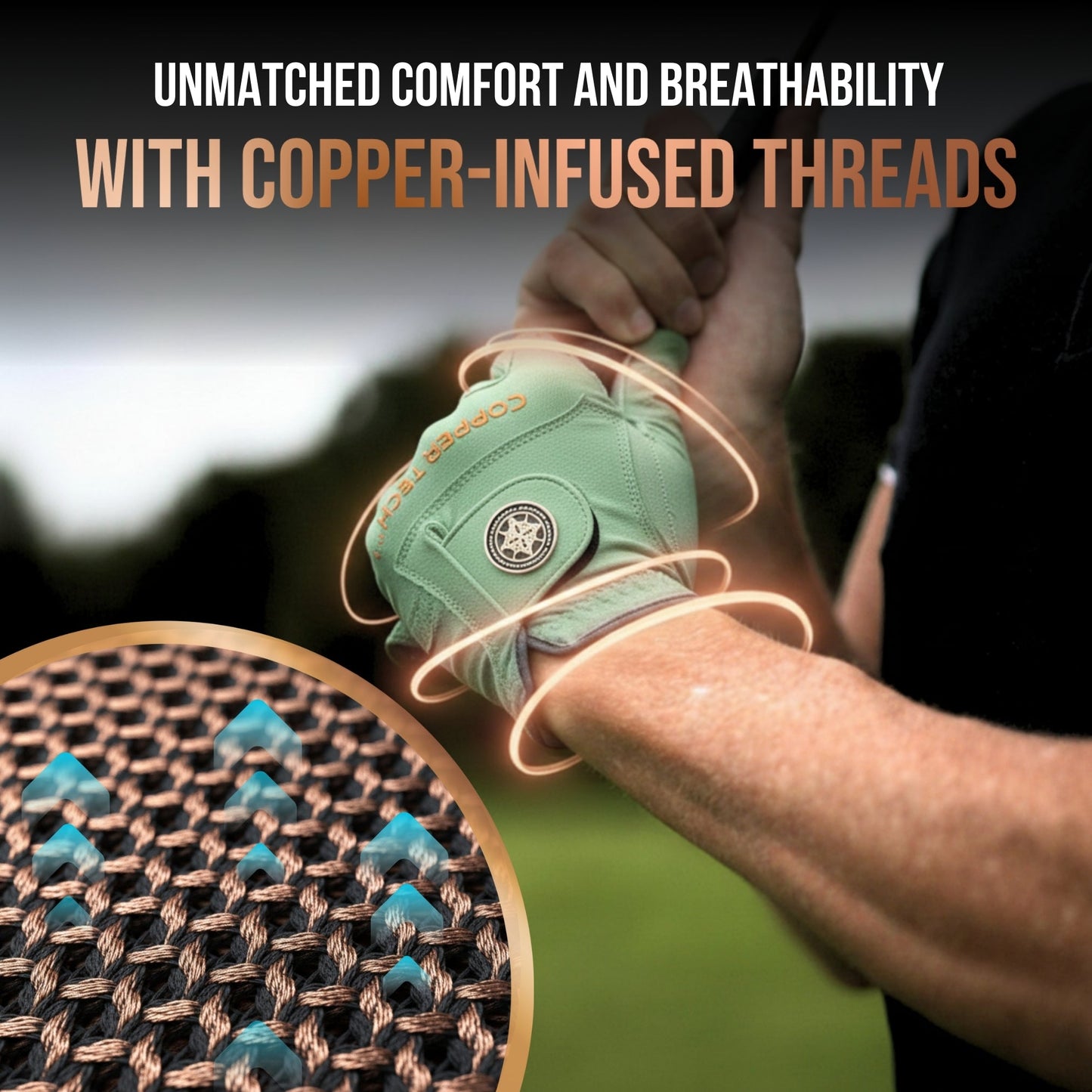 Copper Tech Plus Men's Golf Gloves [Worn on Right Hand]