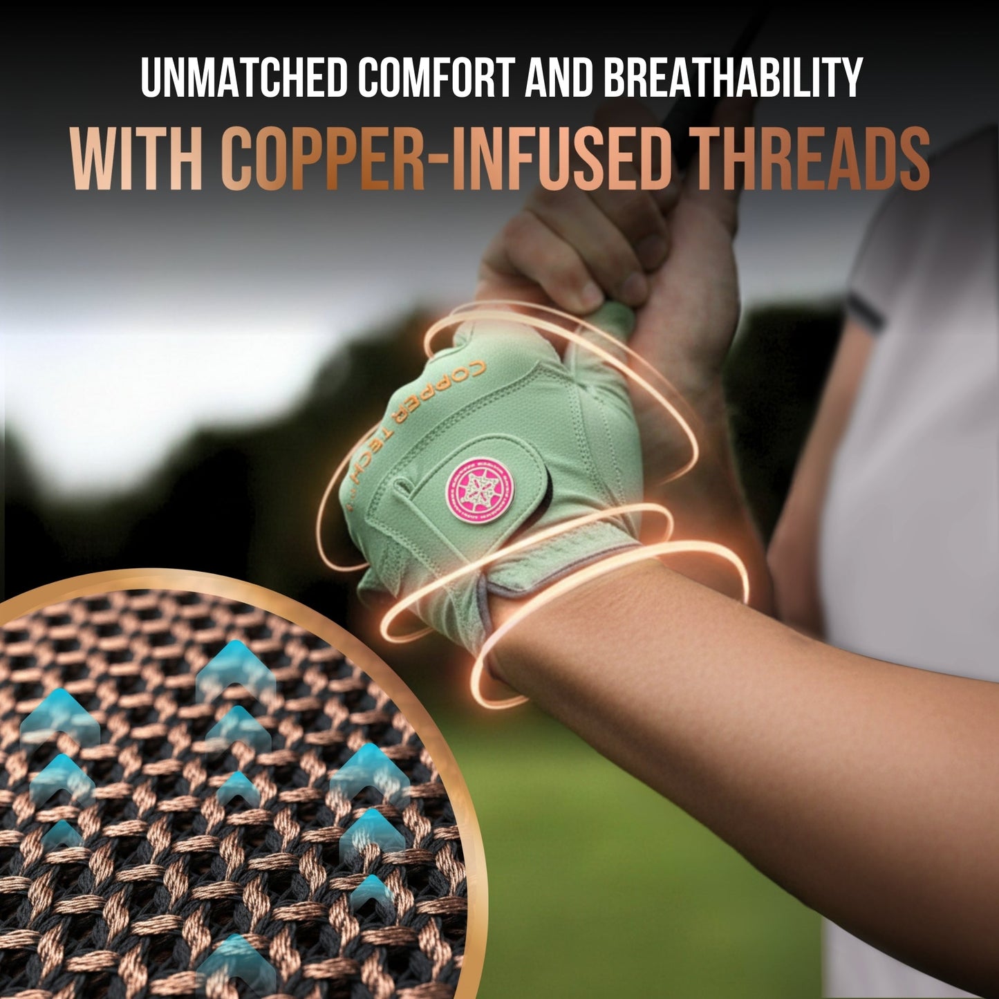 Copper Tech Plus Women's Golf Gloves [Worn on Left Hand]